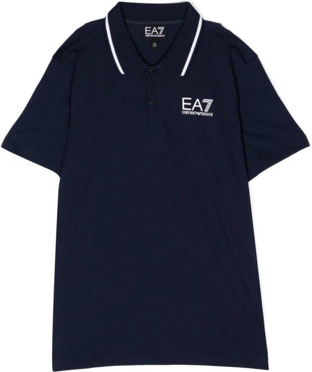 Ea7 Emporio Ar i Poloshirt met logoprint Blauw