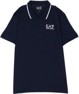 Ea7 Emporio Ar i logo-print polo shirt Blauw