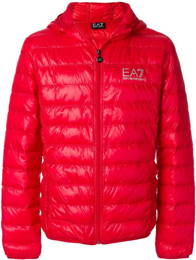 Ea7 Emporio Armani padded logo jacket Rood
