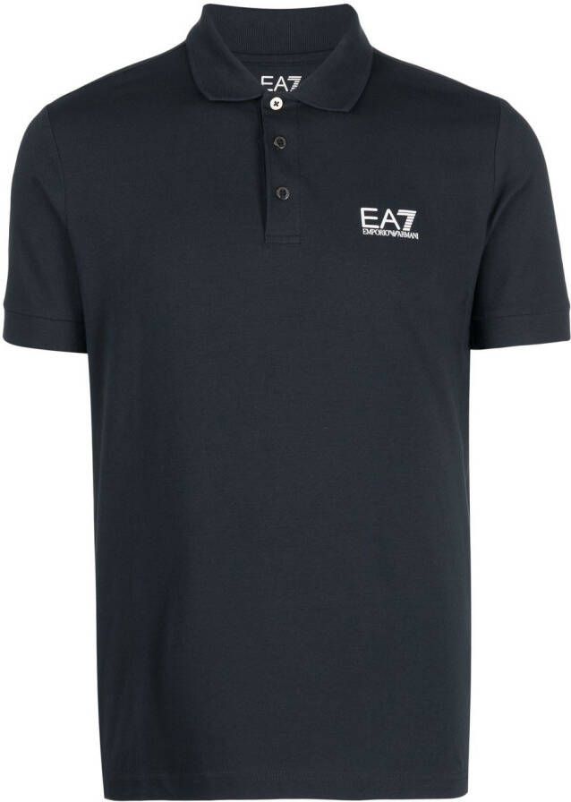 Ea7 Emporio Armani Poloshirt met logoprint Blauw