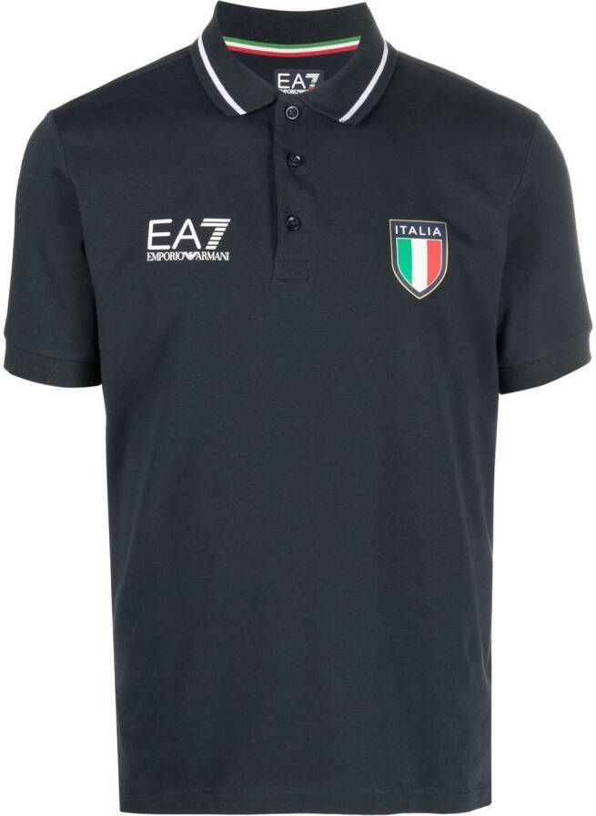 Ea7 Emporio Armani Poloshirt met logoprint Blauw