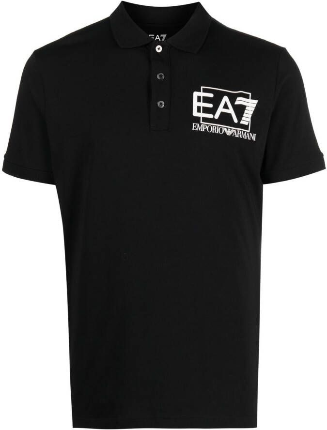 Ea7 Emporio Armani Poloshirt met logoprint Zwart