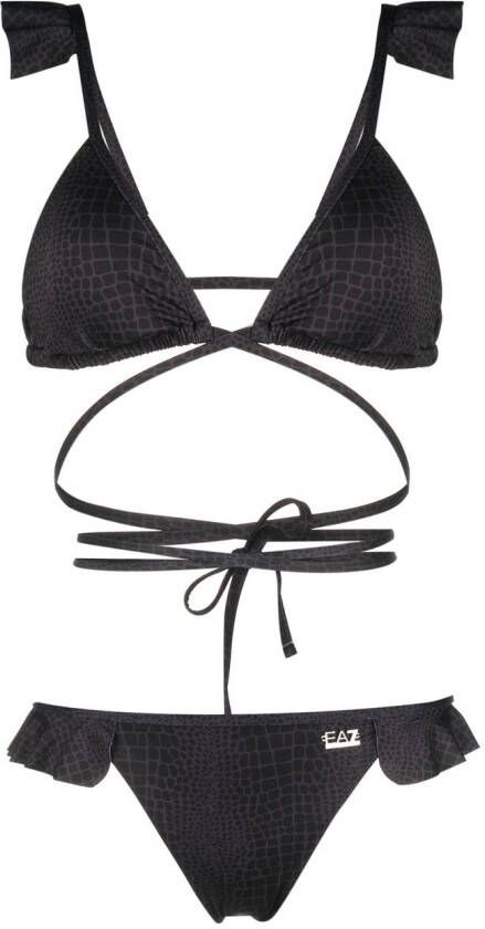 Ea7 Emporio Armani Bikini met dierenprint Zwart