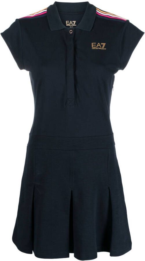 Ea7 Emporio Armani Mini-jurk met korte mouwen Blauw