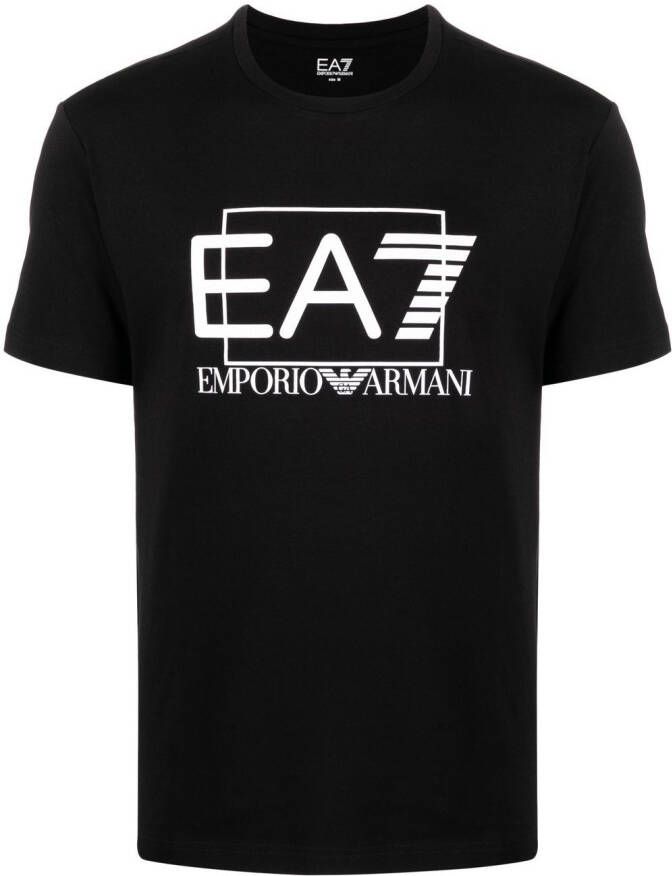 Ea7 Emporio Armani Katoenen T-shirt Zwart