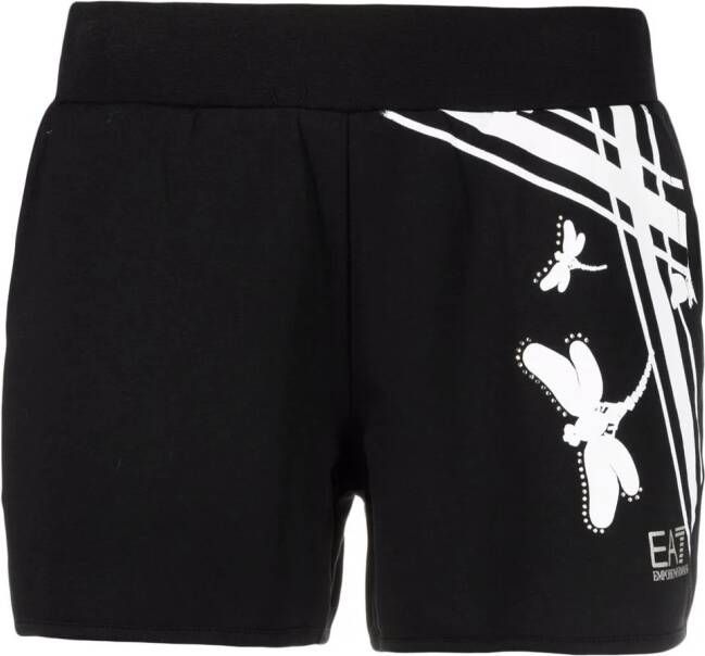 Ea7 Emporio Armani Shorts met logoprint Zwart