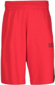 Ea7 Emporio Armani side logo-print detail bermuda shorts Rood