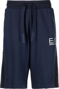 Ea7 Emporio Armani Bermuda shorts met zijstreep Blauw