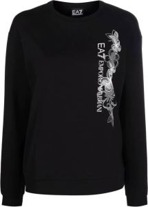 Ea7 Emporio Armani Sweater met bloemenprint Zwart