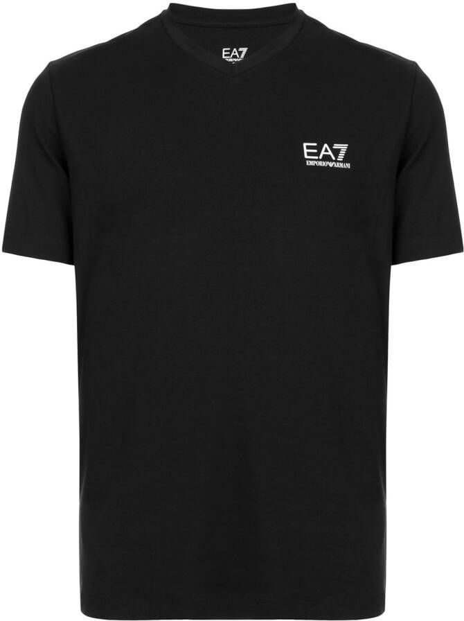 Ea7 Emporio Armani T-shirt met borduurwerk Zwart