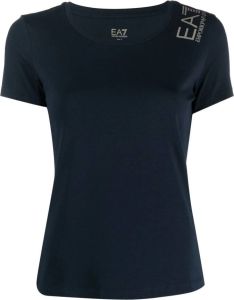Ea7 Emporio Armani T-shirt met logo Blauw