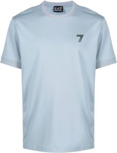 Ea7 Emporio Armani T-shirt met logo reliëf Blauw