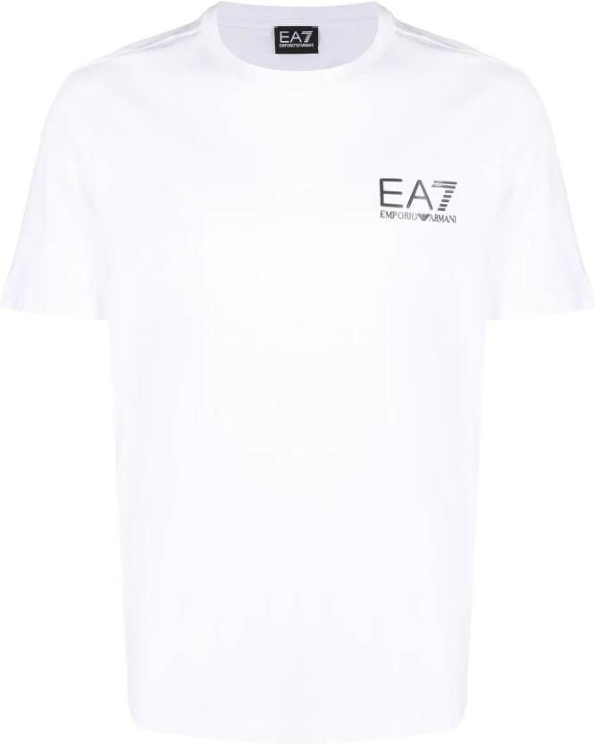 Ea7 Emporio Armani T-shirt met logo reliëf Wit