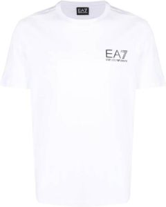 Ea7 Emporio Armani T-shirt met logo reliëf Wit