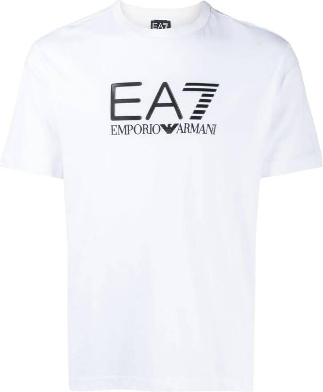 Ea7 Emporio Armani T-shirt met logo-reliëf Wit