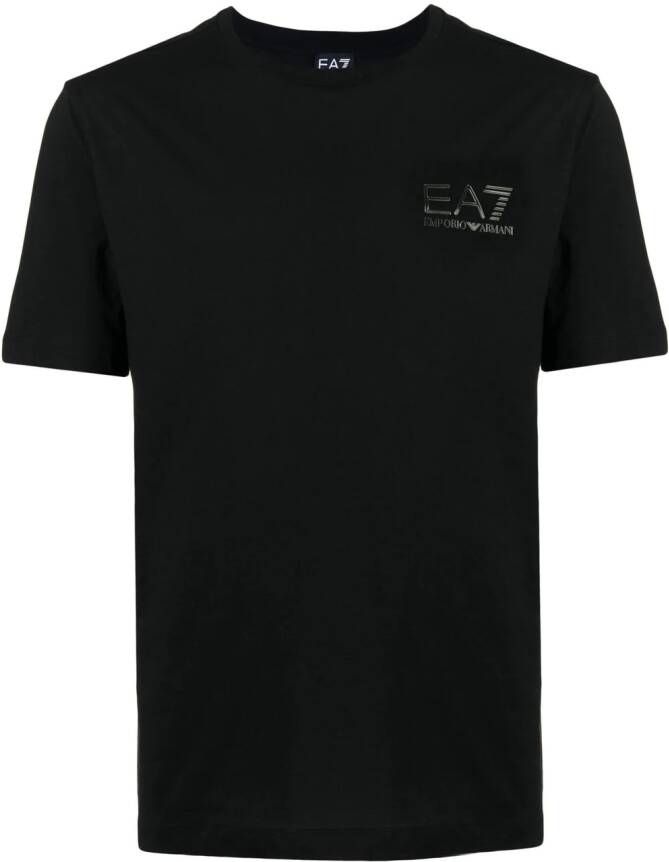 Ea7 Emporio Armani T-shirt met logo reliëf Zwart