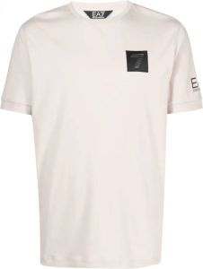 Ea7 Emporio Armani T-shirt met logopatch Beige