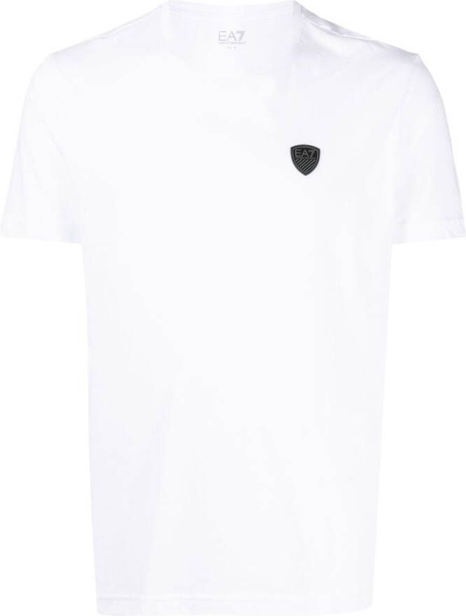 Ea7 Emporio Armani T-shirt met logopatch Wit