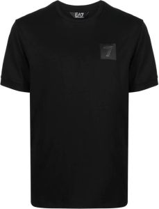 Ea7 Emporio Armani T-shirt met logopatch Zwart