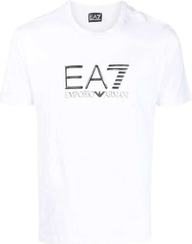 Ea7 Emporio Armani T-shirt met logoplakkaat Wit