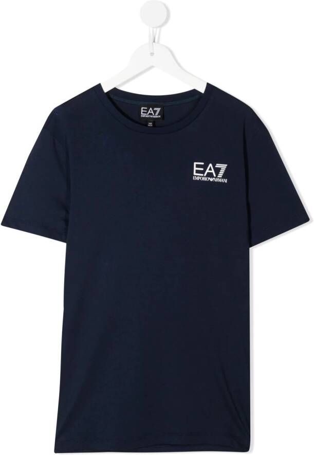 Ea7 Emporio Ar i T-shirt met logoprint Blauw