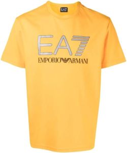 Ea7 Emporio Armani T-shirt met logoprint Geel