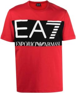 Ea7 Emporio Armani T-shirt met logoprint Rood