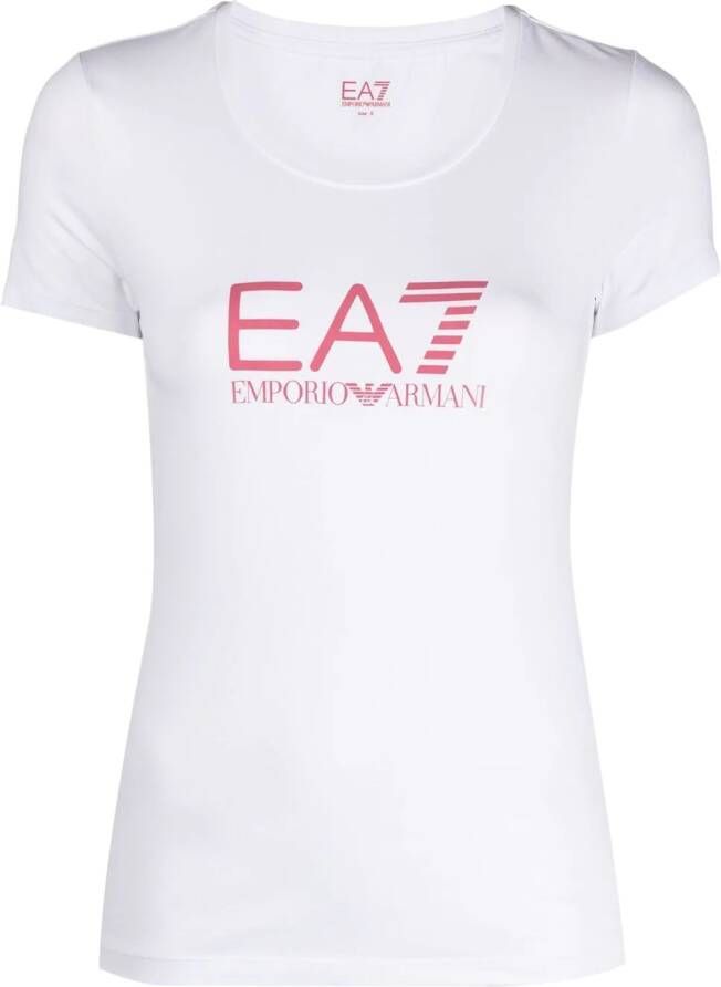 Ea7 Emporio Armani T-shirt met logoprint Wit