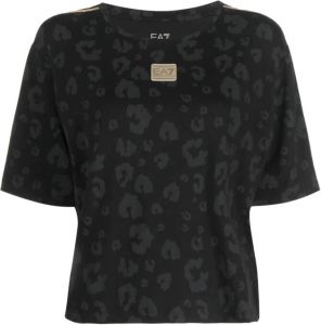 Ea7 Emporio Armani T-shirt met luipaardprint Zwart