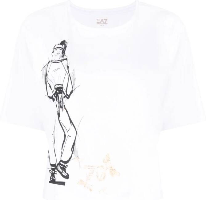 Ea7 Emporio Armani T-shirt met print Wit