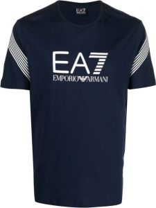 Ea7 Emporio Armani T-shirt met ronde hals Blauw