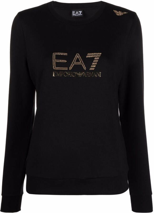 Ea7 Emporio Armani T-shirt met studs Zwart