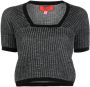 Eckhaus Latta Cropped T-shirt Grijs - Thumbnail 1