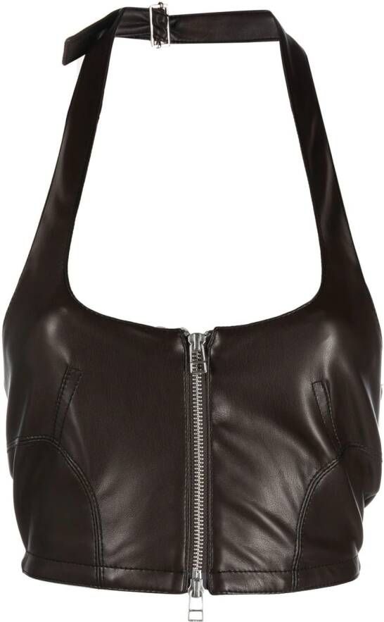 Eckhaus Latta Haltertop van imitatieleer Bruin