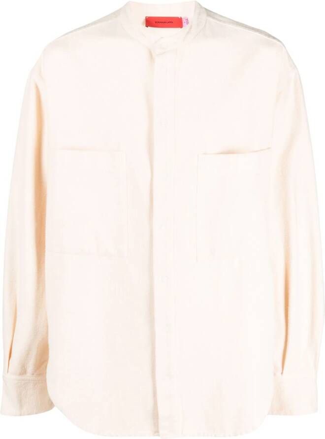 Eckhaus Latta Shirt met drukknopen Beige