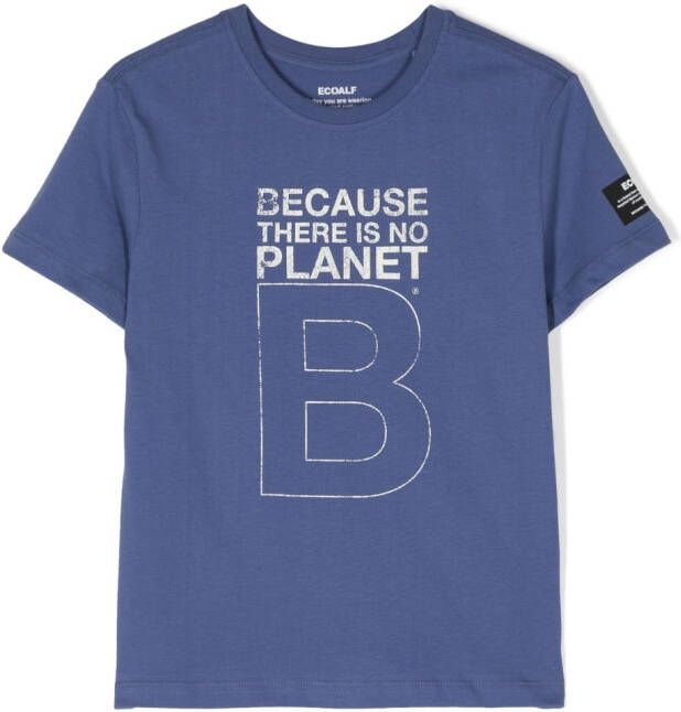 Ecoalf T-shirt met tekst Blauw