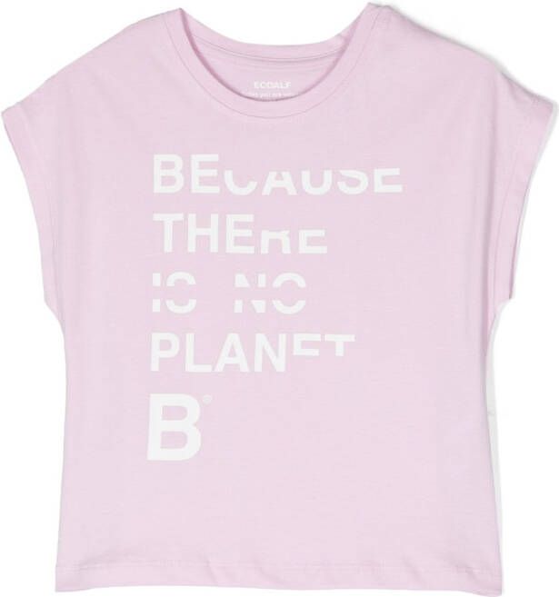 Ecoalf T-shirt met tekst Roze