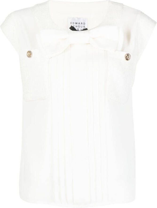 Edward Achour Paris Top met strik Wit