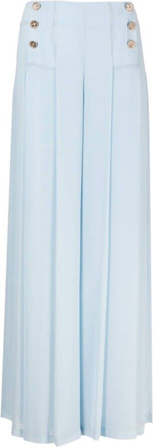 Edward Achour Paris Broek met wijde pijpen Blauw