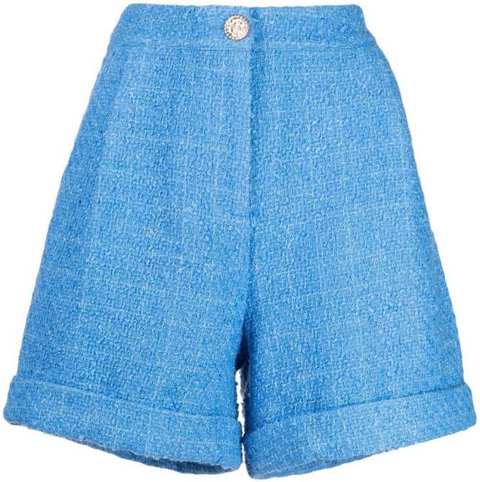 Edward Achour Paris Shorts met wijde pijpen Blauw