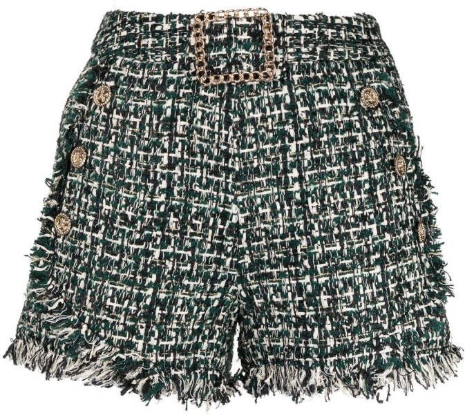Edward Achour Paris Tweed shorts Groen