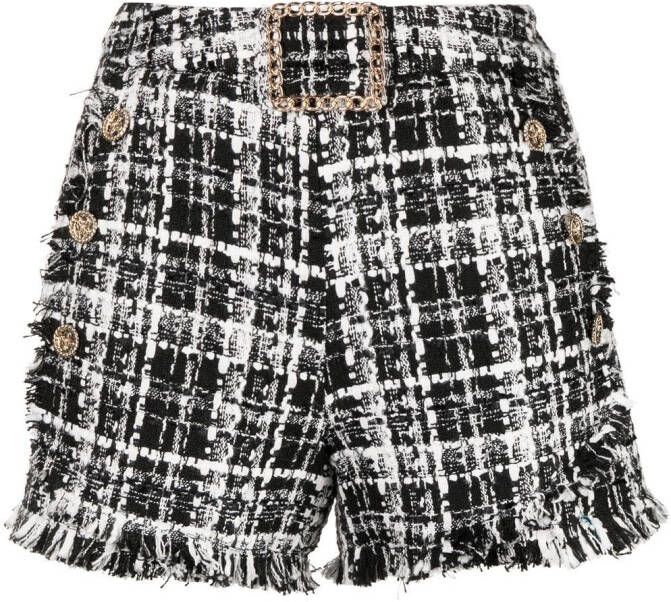Edward Achour Paris Tweed shorts Zwart