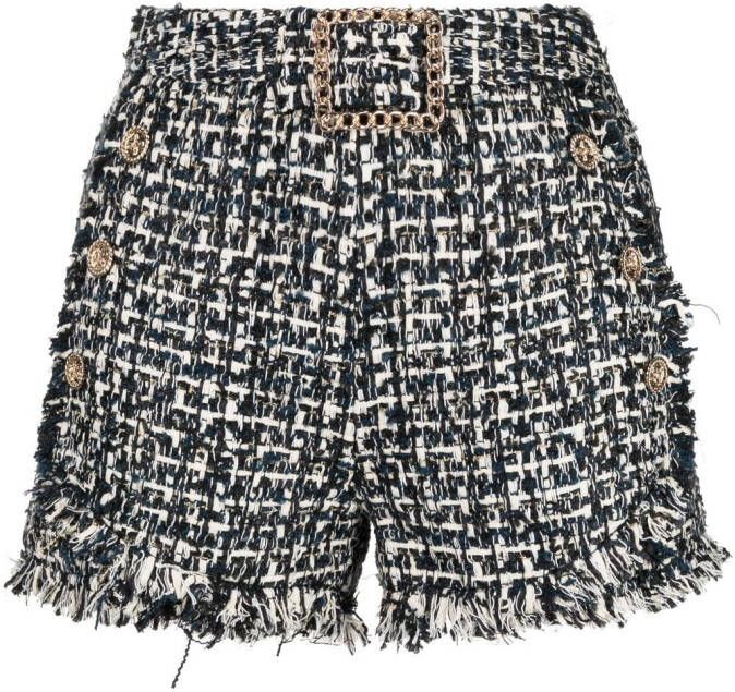 Edward Achour Paris Tweed shorts Zwart