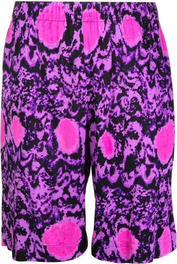 Edward Crutchley Shorts met abstract patroon Paars