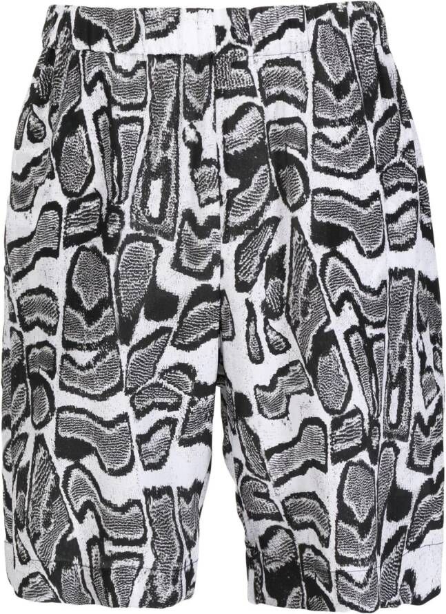 Edward Crutchley Shorts met abstract patroon Wit