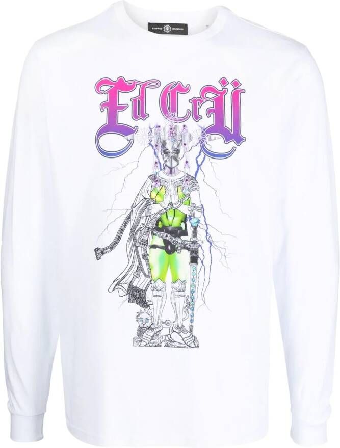 Edward Crutchley T-shirt met grafische print Wit