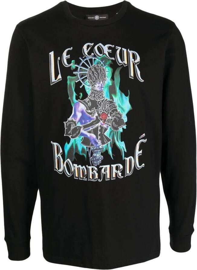 Edward Crutchley T-shirt met grafische print Zwart