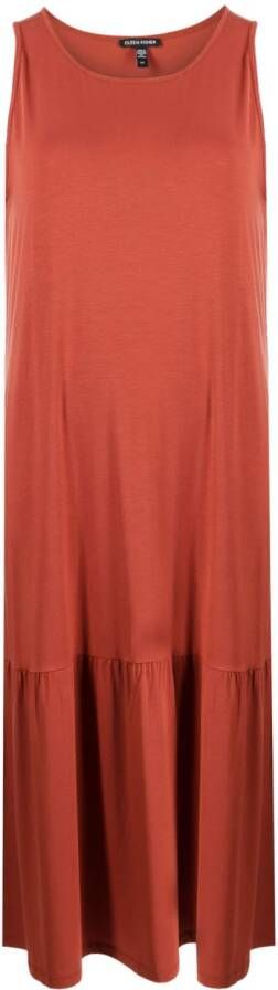 Eileen Fisher sleeveless lyocell midi dress Rood