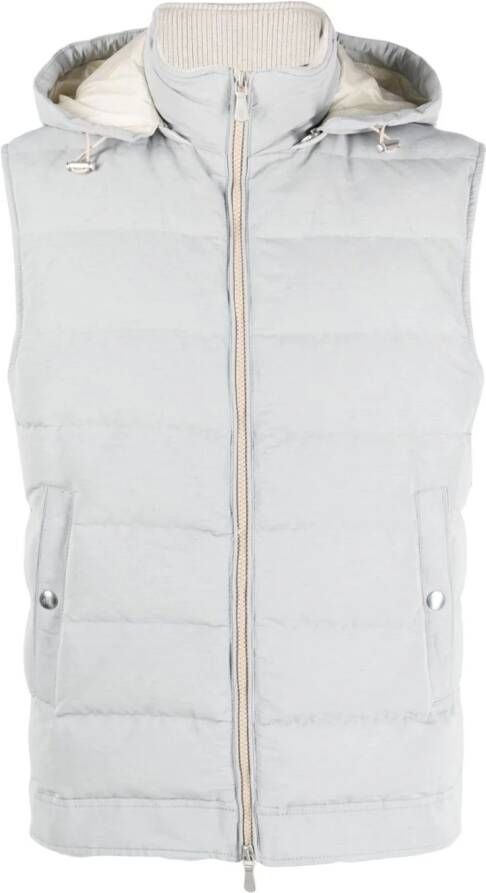 Eleventy Bodywarmer met capuchon Blauw