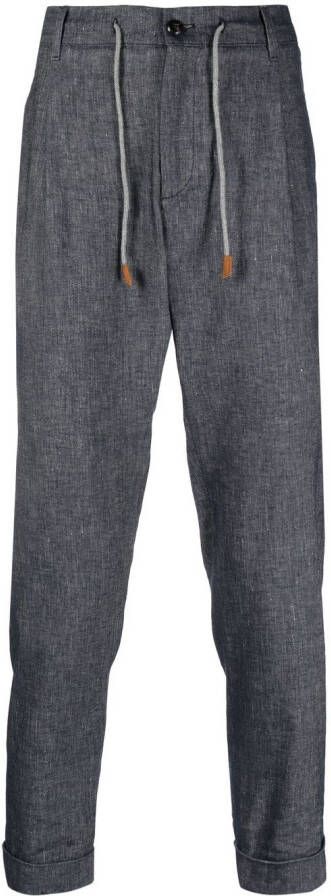 Eleventy Broek met trekkoordtaille Blauw